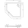 Mexen Flow Duschwanne Fünfeck Slim 90 x 90 cm, Weiß Glanz - 46P109090
