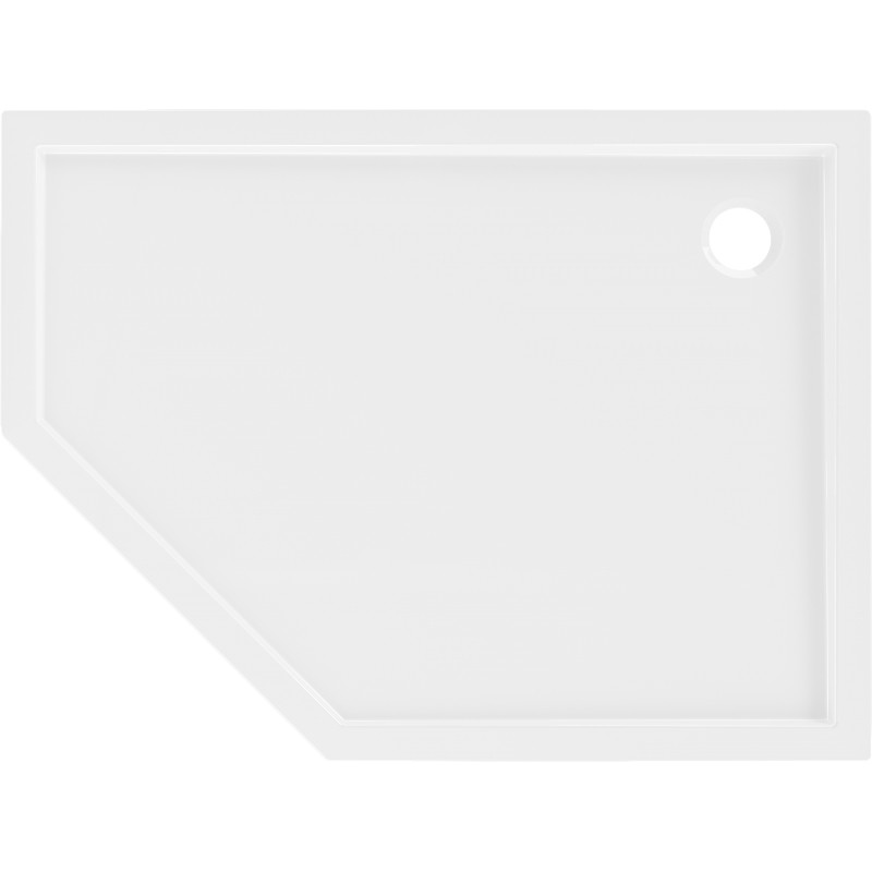 Mexen Flow brodzik pięciokątny slim prawy 100 x 90 cm, biały połysk - 46P109010R