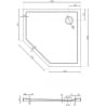 Bac à douche pentagonal Mexen Flow Slim 100 x 100 cm, blanc brillant - 46P101010