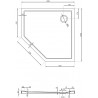 Mexen Flow petokutna slim tuš kada 100 x 100 cm, bijeli sjaj - 46P101010