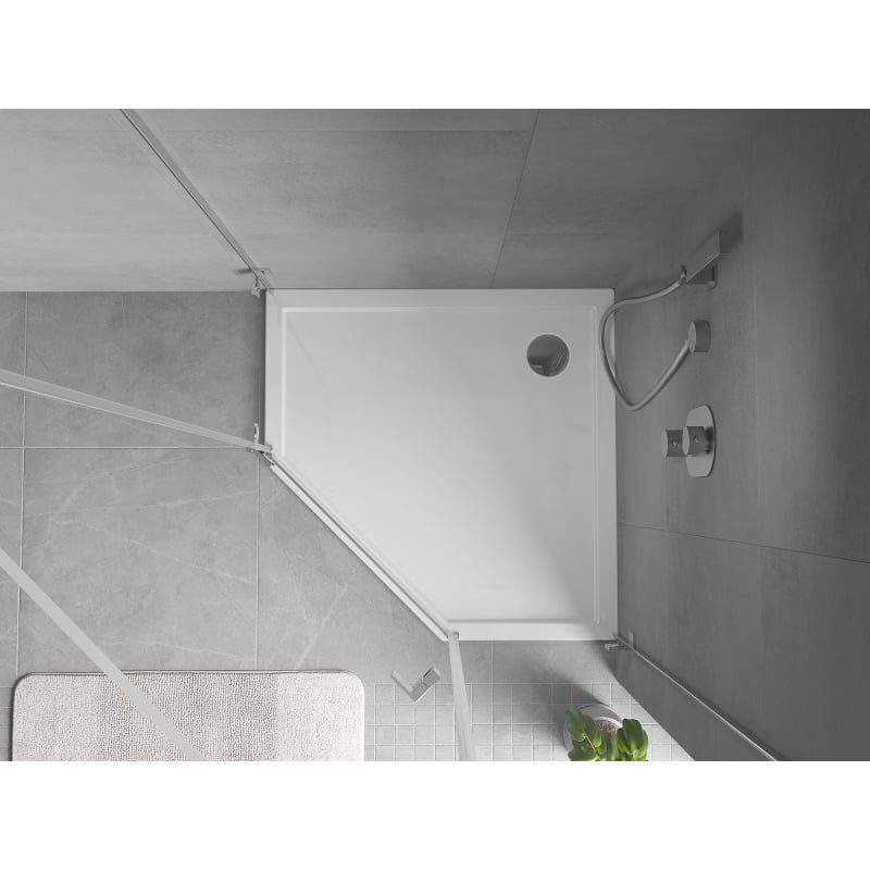 Mexen Flow brodzik pięciokątny slim 100 x 100 cm, biały połysk - 46P101010