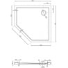 Mexen Flow brodzik pięciokątny slim 80 x 80 cm, czarny mat - 46P708080