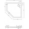 Mexen Flow slim peterokutni tuš kada 90 x 90 cm, crni mat - 46P709090