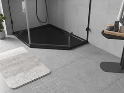 Mexen Flow pentagonal shower tray slim left 90 x 80 cm, black matte - 46P708090L