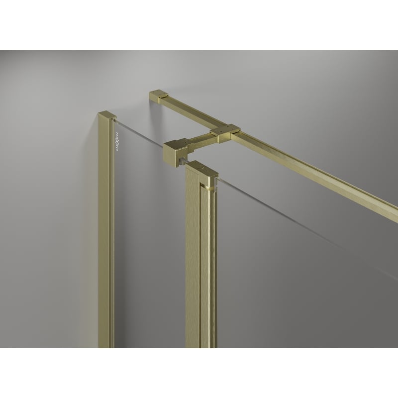 Mexen Mist T pivot shower cabin 75 x 75 cm, transparent, brushed gold - 8A4T-075-075-55-00