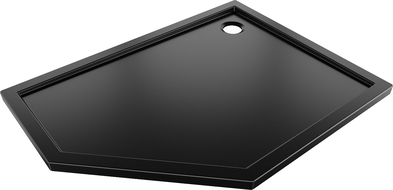 Mexen Flow vijfhoekige slanke douchebak rechts 90 x 80 cm, zwarte mat - 46P708090R