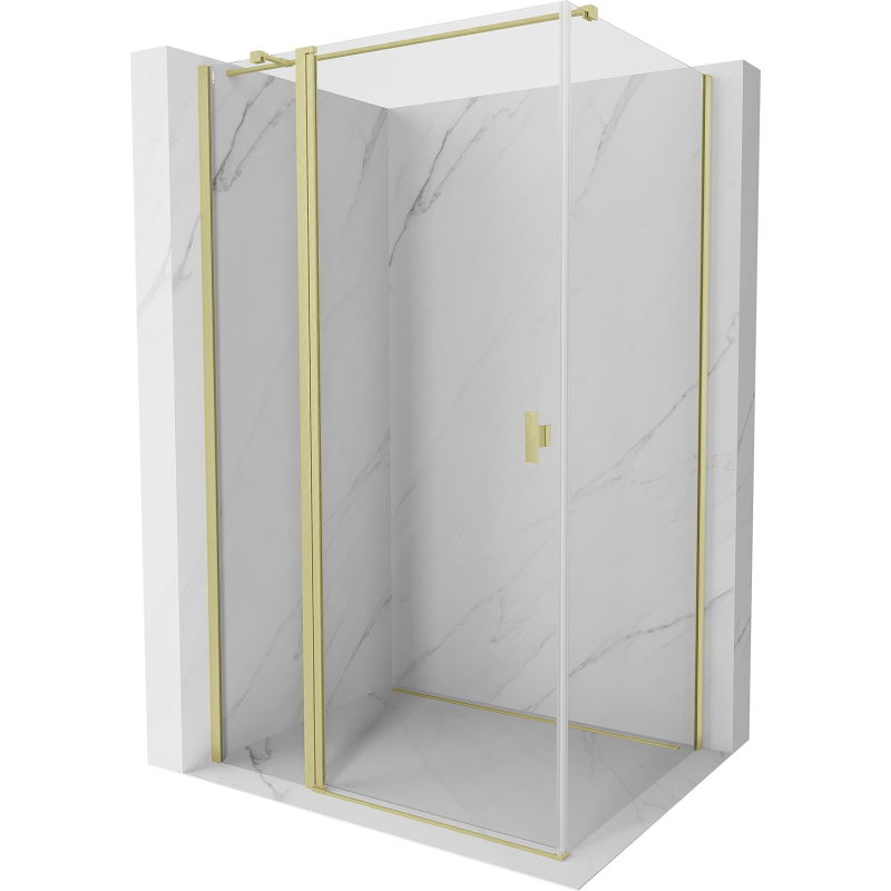 Mexen Mist T opklappbar Duschkabine 85 x 110 cm, transparent, gebast Gold - 8A4T-085-110-55-00