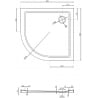 Mexen Flow brodzik półokrągły slim 80 x 80 cm, biały połysk - 46Q108080