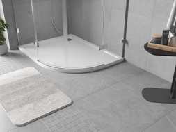 Mexen Flow kwartronde asymmetrische slanke linker douchebak 90 x 80 cm, wit glanzend - 46Q108090L