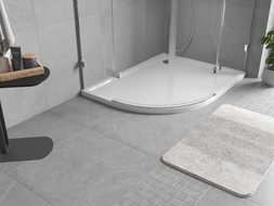 Mexen Flow asimetrična desna polukružna tuš kada slim 90 x 80 cm, bijeli sjaj - 46Q108090R