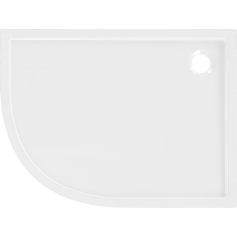 Mexen Flow semi-circular asymmetric slim shower tray right 90 x 80 cm, white gloss - 46Q108090R