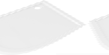 Mexen Flow hallefger Slim lénksen Halbkreesch 100 x 80 cm, wäiss Glanz - 46Q108010L