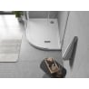 Mexen Flow semicircular asymmetrical slim left shower tray 100 x 80 cm, white gloss - 46Q108010L