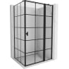 Mexen Mist T cabine de douche pivotante droite 115 x 90 cm, grille noire, noir - 8A4T-115-090-70-77-P