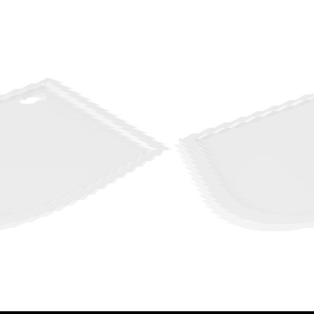 Mexen Flow asymmetrische slanke halve ronde douchebak links 100 x 90 cm, glanzend wit - 46Q109010L