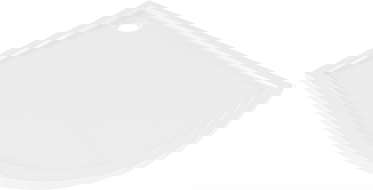 Mexen Flow semi-circular asymmetrical slim left shower tray 100 x 90 cm, white gloss - 46Q109010L