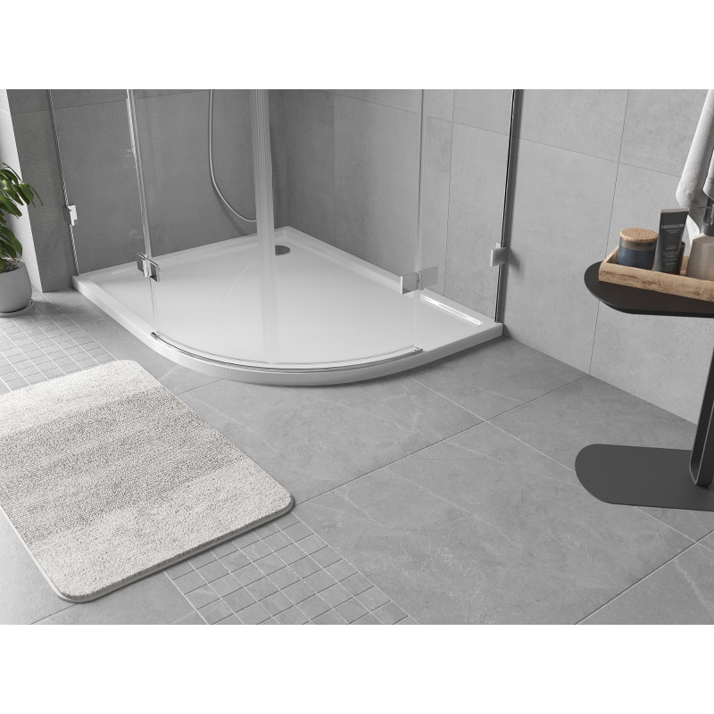 Mexen Flow dušialus poolringikujuline, asümmeetriline, madal, vasak 100 x 90 cm, valge läige - 46Q109010L