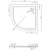 Mexen Flow poluokrugla tuš kada slim 100 x 100 cm, bijeli sjaj - 46Q101010