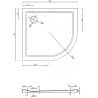Mexen Flow semi-circular asymmetric slim left 90 x 80 cm, black matte - 46Q708090L