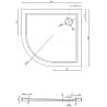 Mexen Flow brodzik półokrągły asymetryczny slim prawy 90 x 80 cm, czarny mat - 46Q708090R