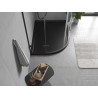 Mexen Flow dušinurk poolümar asümmeetriline slim parempoolne 90 x 80 cm, must matt - 46Q708090R