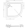 Mexen Flow dušialuse poolringikujuline asümmeetriline slim vasak 100 x 80 cm, must matt - 46Q708010L