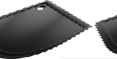 Mexen Flow halfcirkel asymmetrische dunne douchebak links 100 x 80 cm, zwarte mat - 46Q708010L