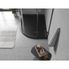 Mexen Flow dušialuse poolringikujuline asümmeetriline slim vasak 100 x 80 cm, must matt - 46Q708010L