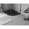 Mexen Flow dušialuse poolringikujuline asümmeetriline slim vasak 100 x 80 cm, must matt - 46Q708010L