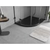 Mexen Flow brodzik półokrągły asymetryczny slim prawy 100 x 80 cm, czarny mat - 46Q708010R