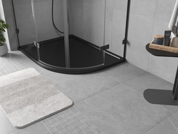 Mexen Flow semicircular asymmetric left slim shower tray 100 x 90 cm, black matt - 46Q709010L