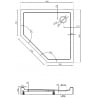 Mexen Flow+ fünfeckige Duschwanne 80 x 80 cm, weiß glänzend - 46P108080H