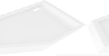 Mexen Flow+ pentagonal tray left 90 x 80 cm, white gloss - 46P108090LH