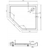 Mexen Flow+ viiekandiline dušinurk parempoolne 90 x 80 cm, valge läige - 46P108090RH