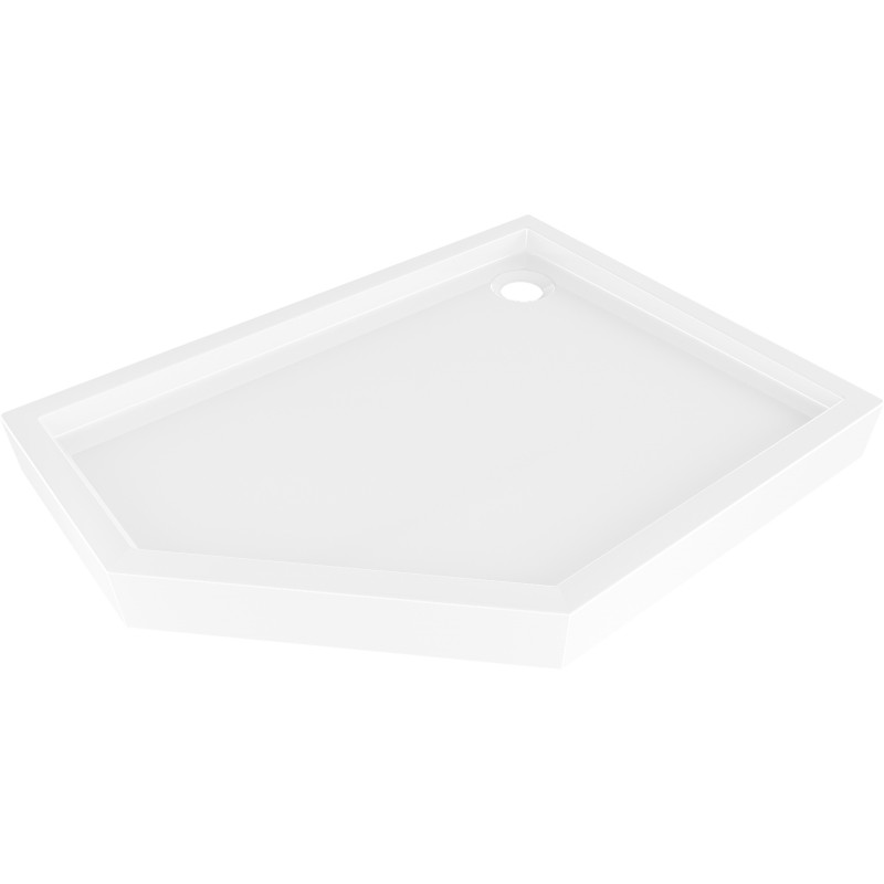 Mexen Flow+ brodzik pięciokątny prawy 90 x 80 cm, biały połysk - 46P108090RH