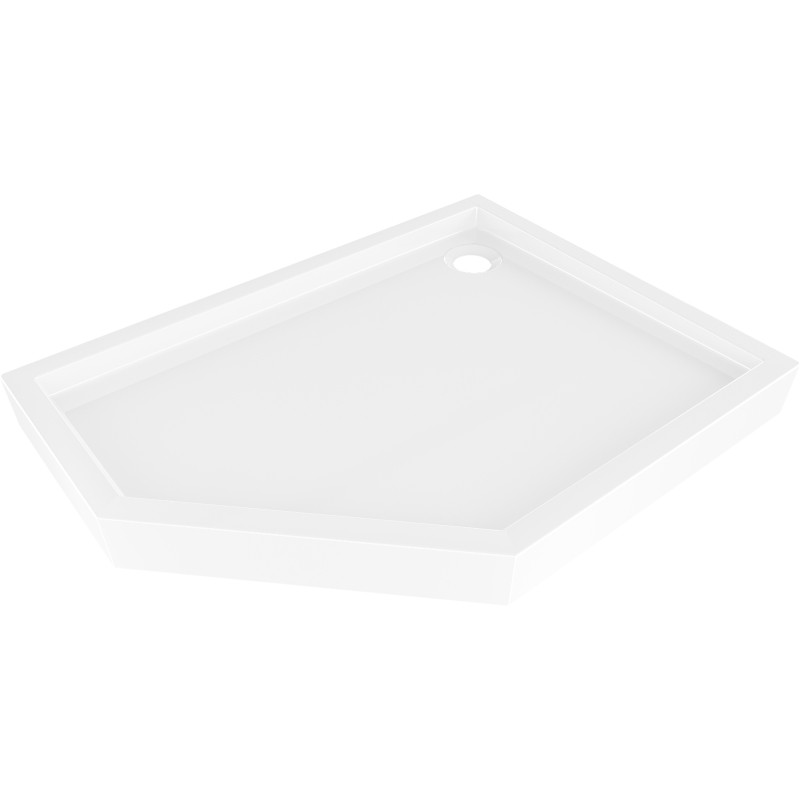 Mexen Flow+ viiekandiline dušinurk parempoolne 90 x 80 cm, valge läige - 46P108090RH