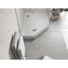 Mexen Flow+ pentagonal shower tray right 90 x 80 cm, white gloss - 46P108090RH