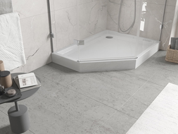 Mexen Flow+ douchebak vijfhoekig rechts 90 x 80 cm, glanzend wit - 46P108090RH