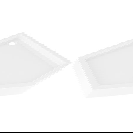 Mexen Flow+ vijfhoekige douchebak links 100 x 80 cm, wit glans - 46P108010LH