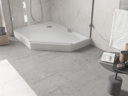Mexen Flow+ left pentagonal shower tray 100 x 80 cm, white gloss - 46P108010LH