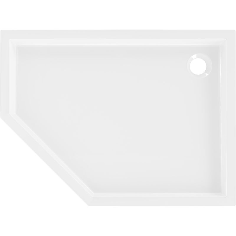 Mexen Flow+ receveur de douche pentagonal droit 100 x 80 cm, blanc brillant - 46P108010RH