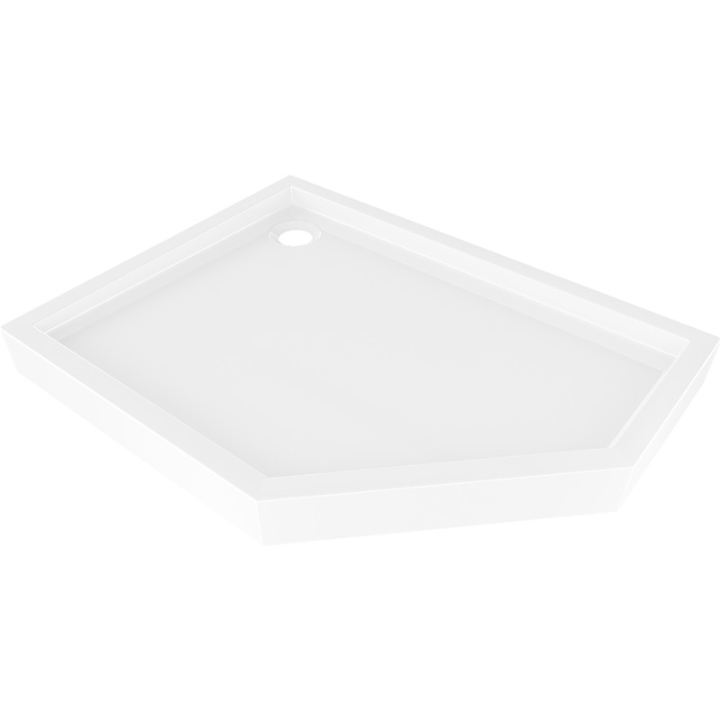 Mexen Flow+ viiekujuline dušialus vasak 100 x 90 cm, valge läige - 46P109010LH