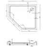 Mexen Flow+ Fünfeck-Duschwanne rechts 100 x 90 cm, weiß glänzend - 46P109010RH