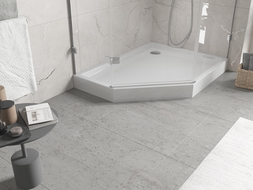 Mexen Flow+ petkotniška prha desna 100 x 90 cm, bela sijaj - 46P109010RH