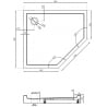 Mexen Flow+ Fünfeck-Duschwanne links 90 x 80 cm, schwarz matt - 46P708090LH