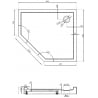 Mexen Flow+ Fünfeck-Duschwanne rechts 90 x 80 cm, schwarz matt - 46P708090RH