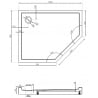 Mexen Flow+ fünfeckige linke Duschwanne 80 x 100 cm, schwarz matt - 46P708010LH