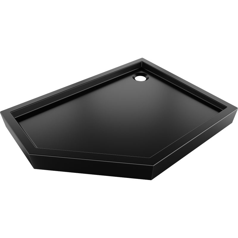 Mexen Flow+ base de duche pentagonal direita 100 x 80 cm, preto mate - 46P708010RH
