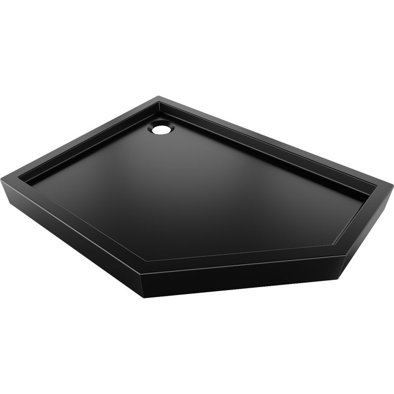 Mexen Flow+ base de duche pentagonal esquerda 100 x 90 cm, preto mate - 46P709010LH