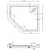Mexen Flow+ viiekujuline dušinurk, parem 100 x 90 cm, must matt - 46P709010RH